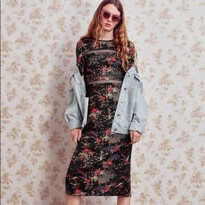 Emma Marie Lace Trim Midi Dress